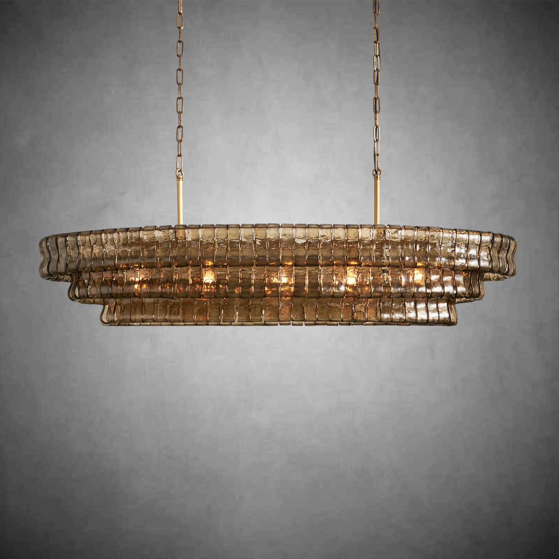 Ghiaccio Glass Oval Chandelier 54''65''