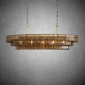 Ghiaccio Glass Oval Chandelier 54''65''