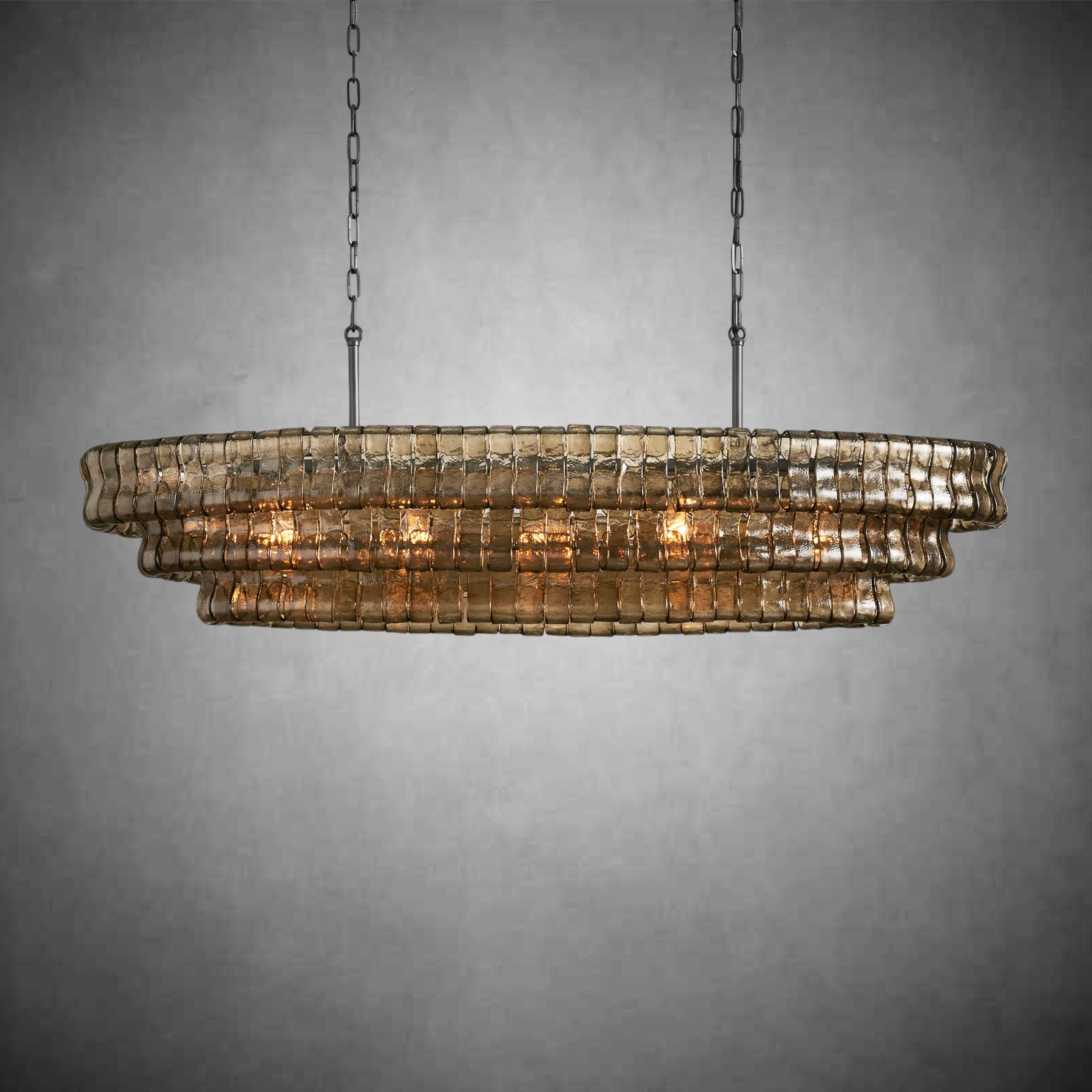 Ghiaccio Glass Oval Chandelier 54''65''