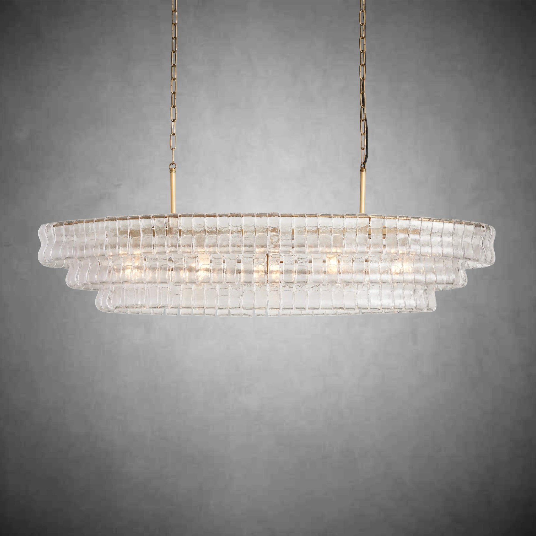 Ghiaccio Glass Oval Chandelier 54''65''