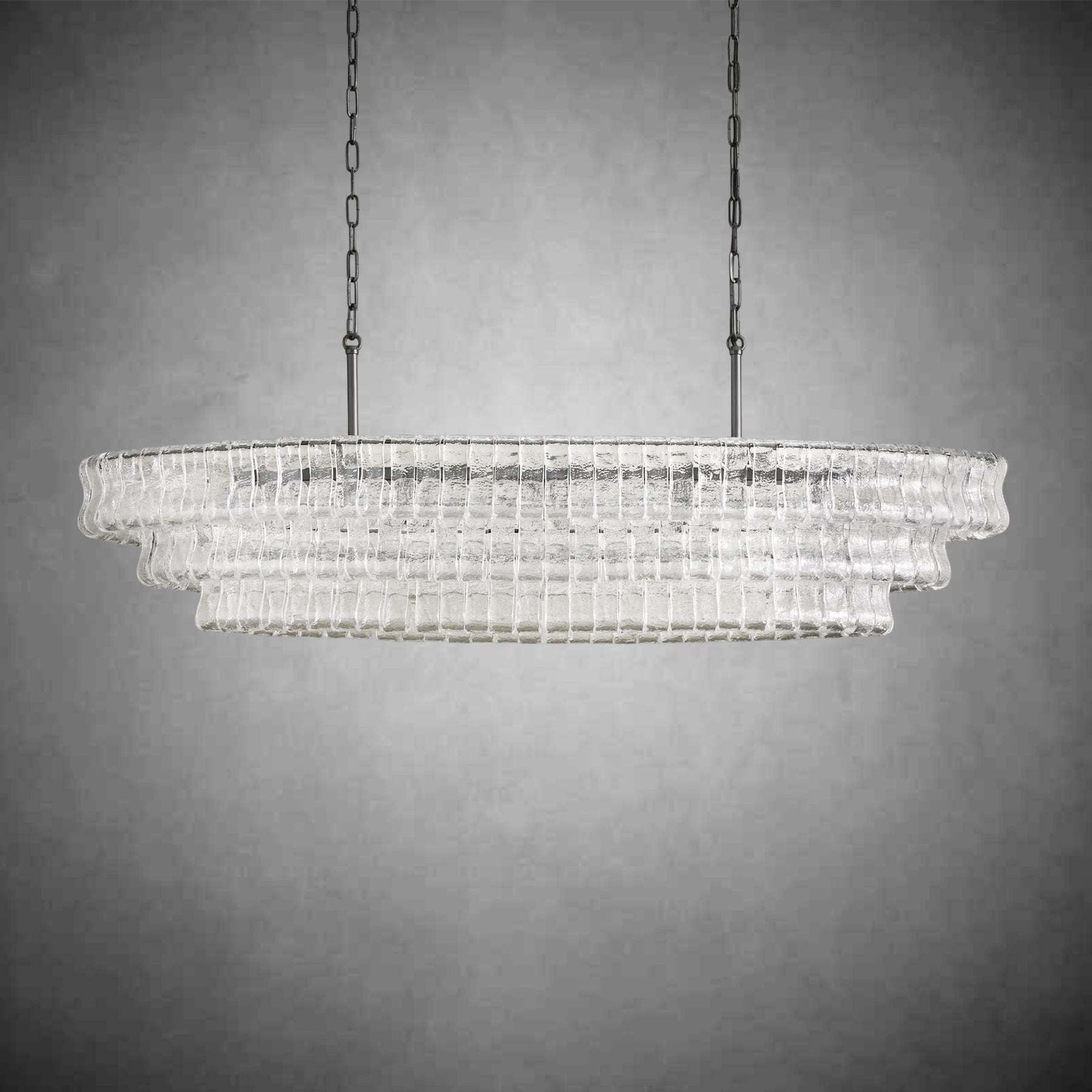 Ghiaccio Glass Oval Chandelier 54''65''
