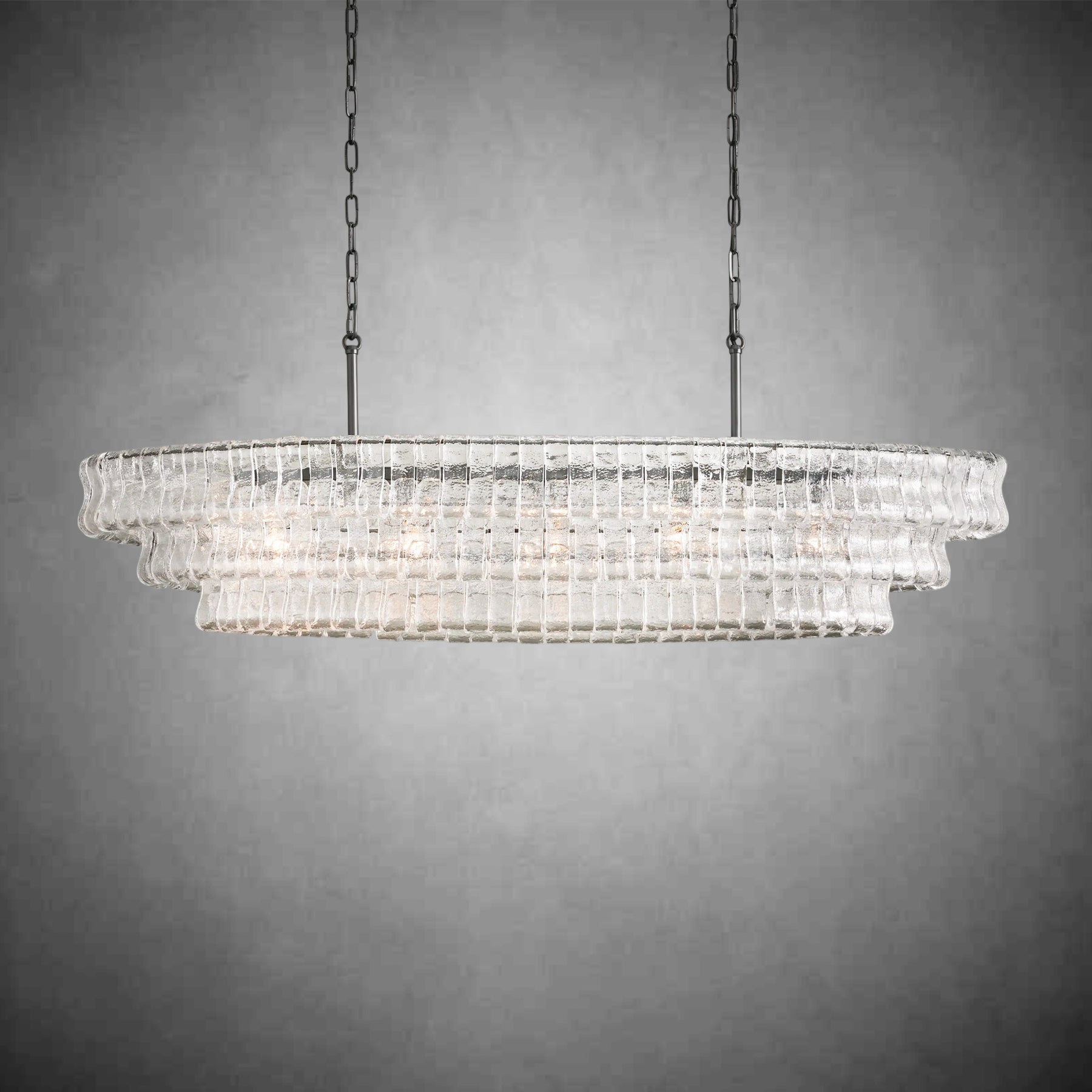 Ghiaccio Glass Oval Chandelier 54''65''