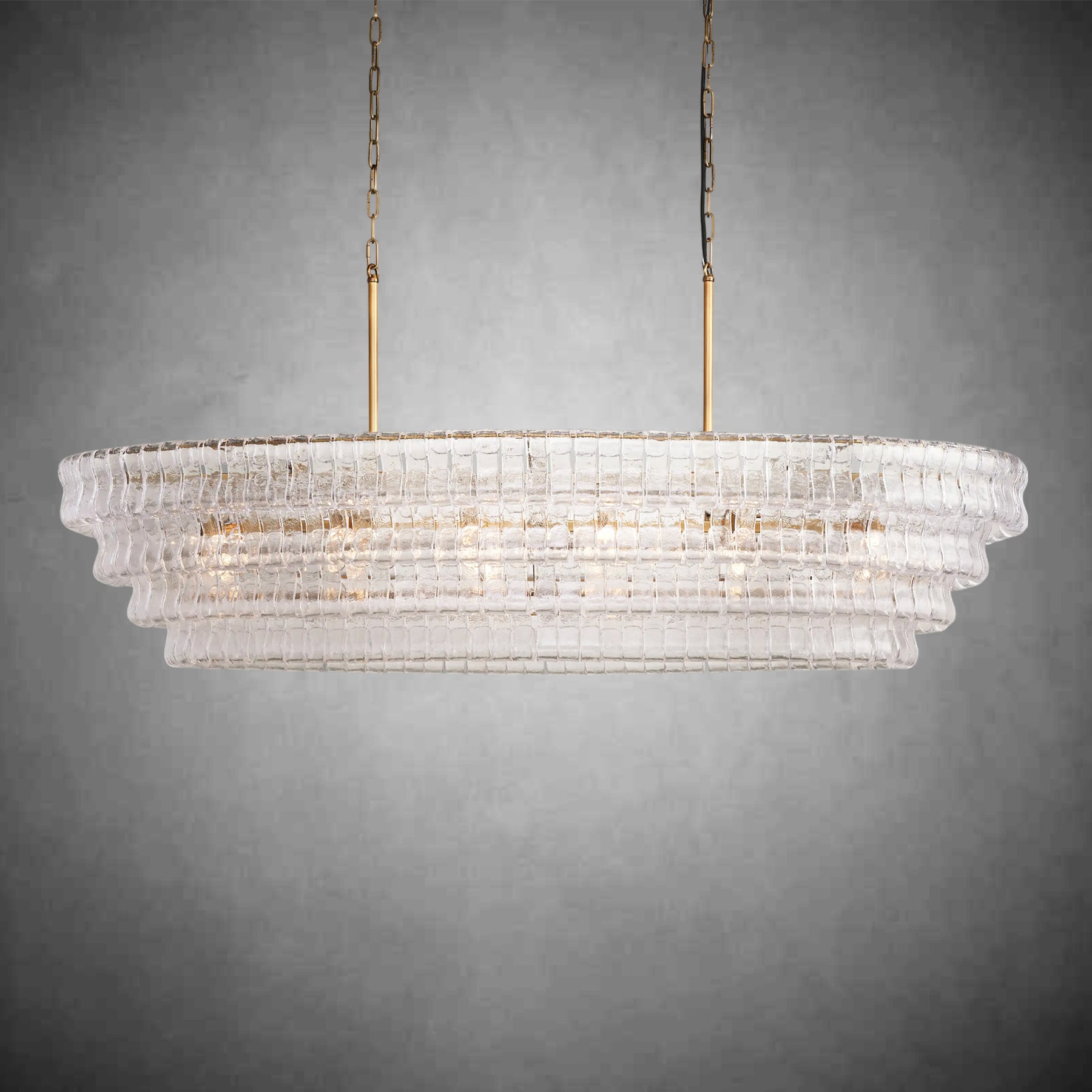 Ghiaccio Glass Oval Chandelier 54''65''
