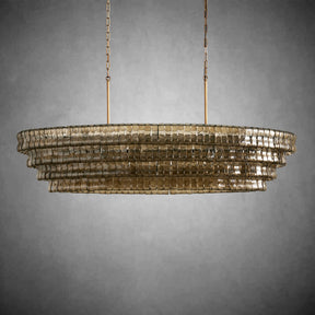 Ghiaccio Glass Oval Chandelier 54''65''