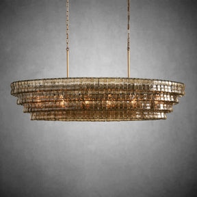 Ghiaccio Glass Oval Chandelier 54''65''