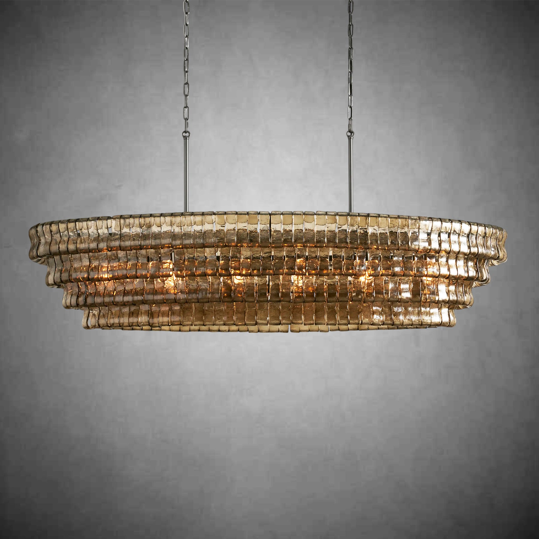 Ghiaccio Glass Oval Chandelier 54''65''