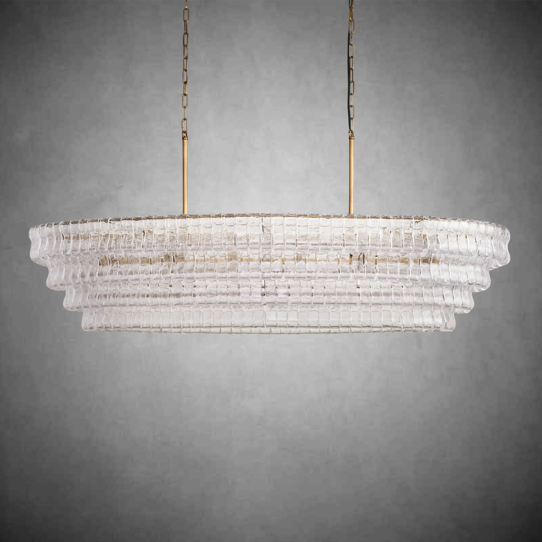 Ghiaccio Glass Oval Chandelier 54''65''