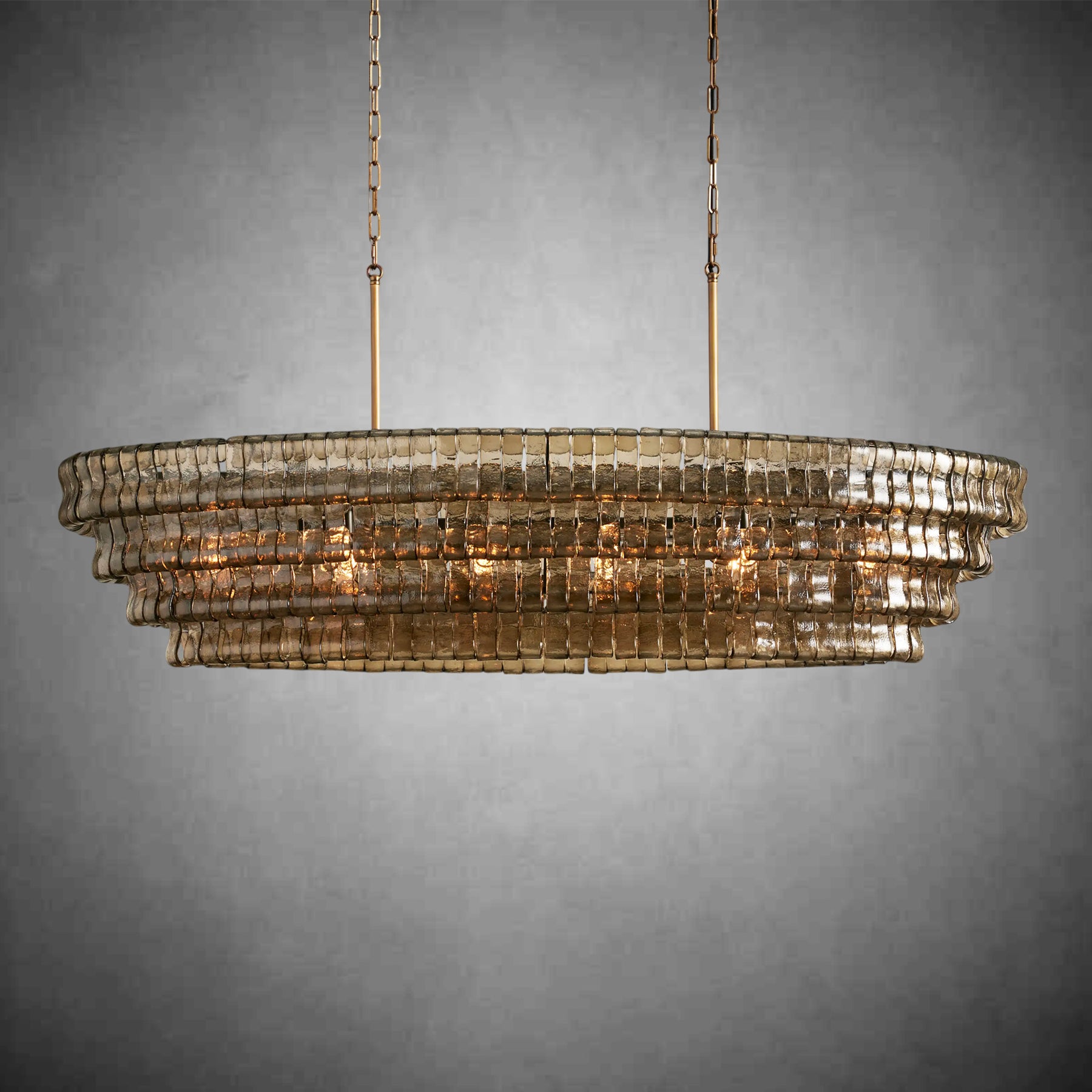 Ghiaccio Glass Oval Chandelier 54''65''