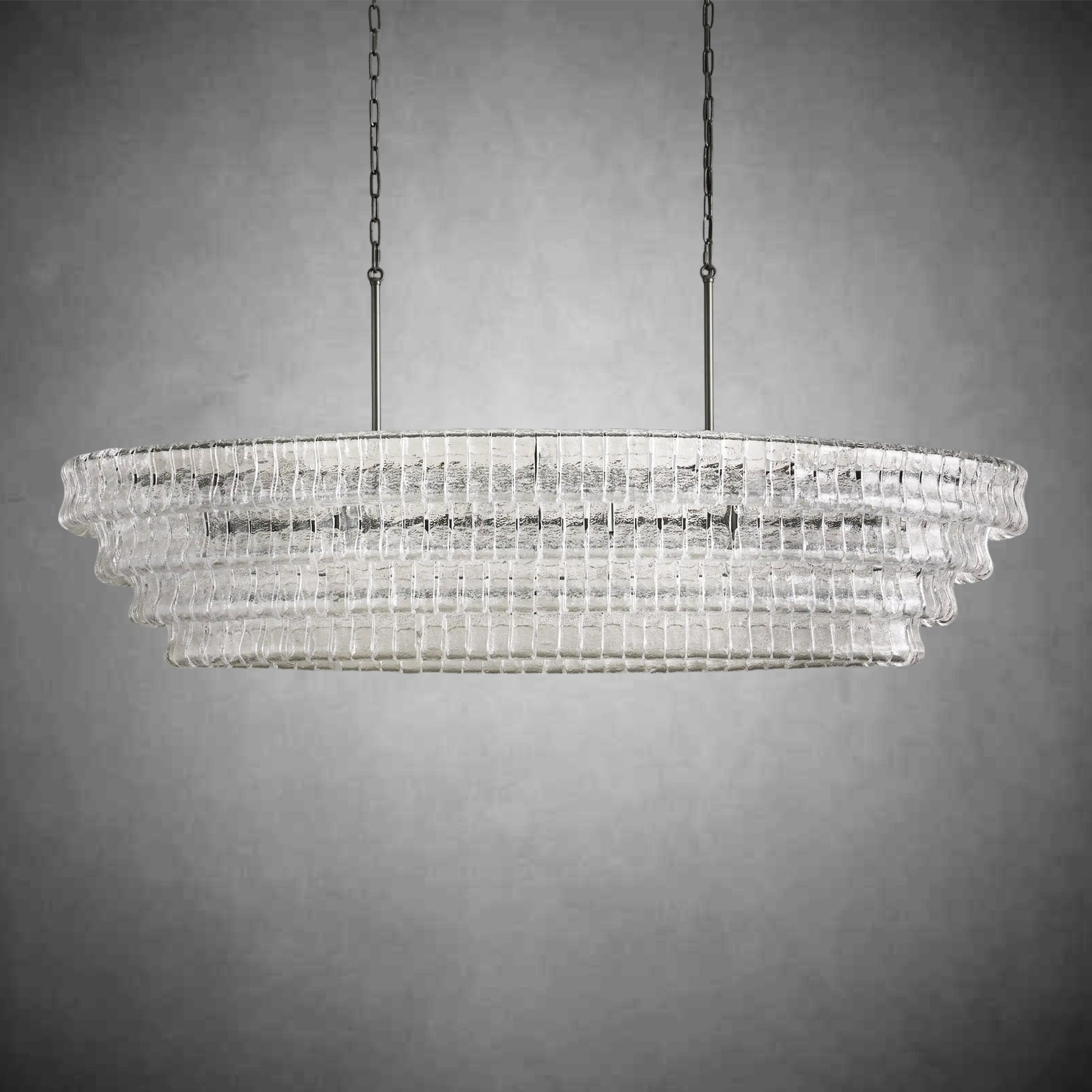 Ghiaccio Glass Oval Chandelier 54''65''