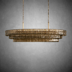 Ghiaccio Glass Oval Chandelier 54''65''