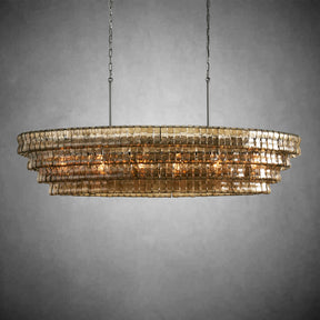 Ghiaccio Glass Oval Chandelier 54''65''