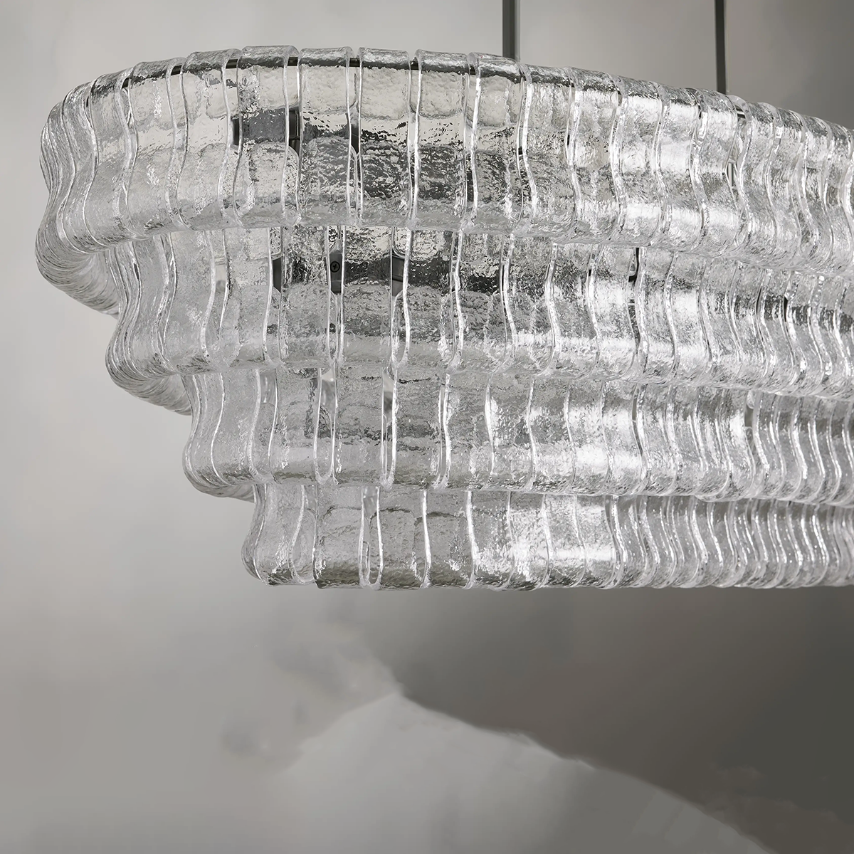 Ghiaccio Glass Oval Chandelier 54''65''