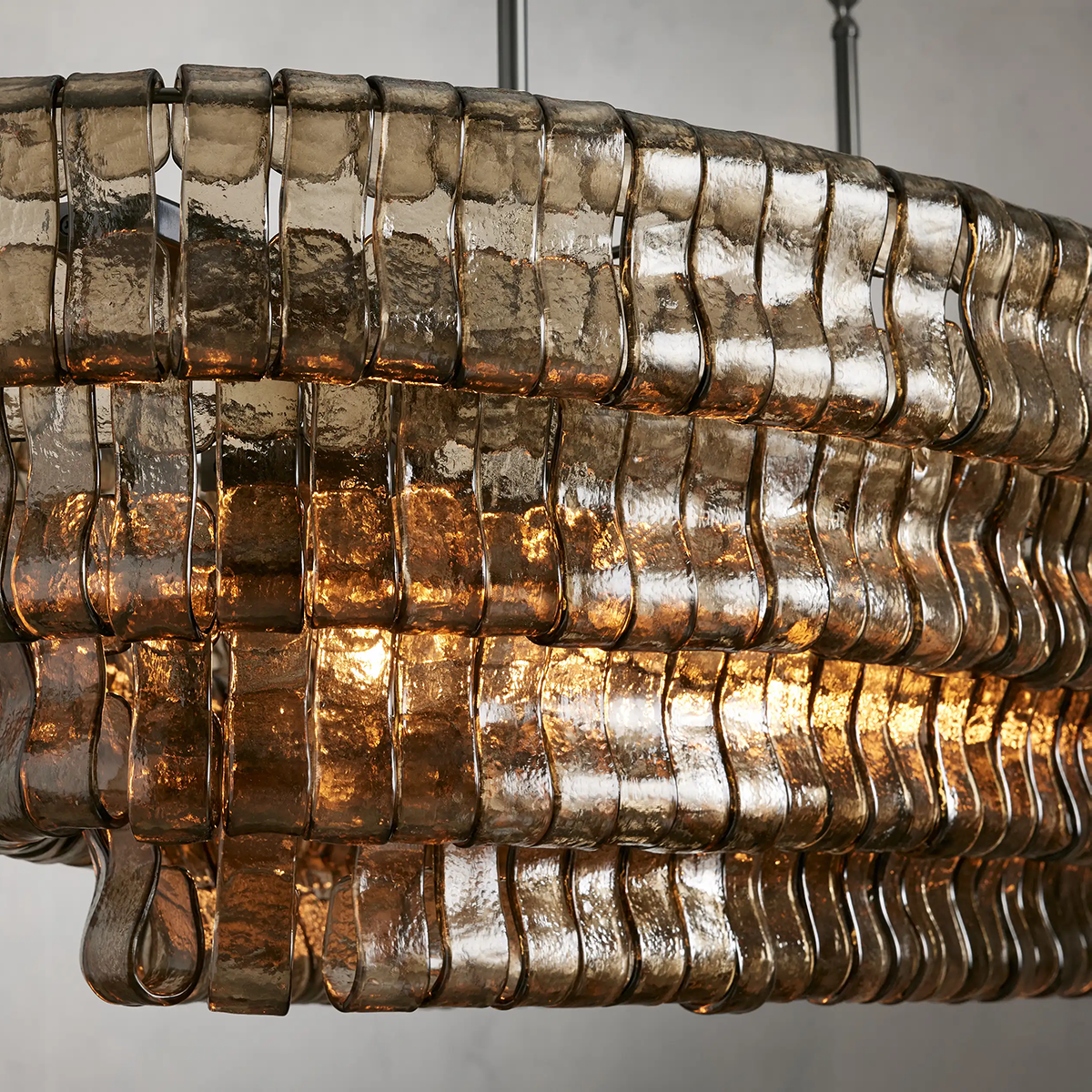 Ghiaccio Glass Oval Chandelier 54''65''