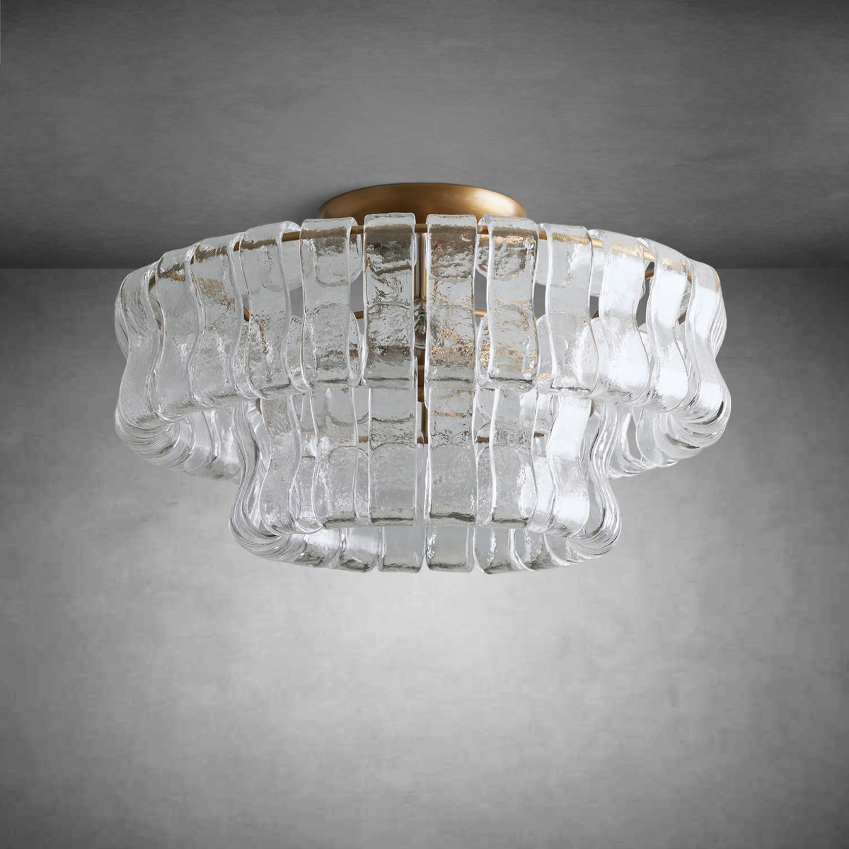 Ghiaccio Modern Glass Flushmount