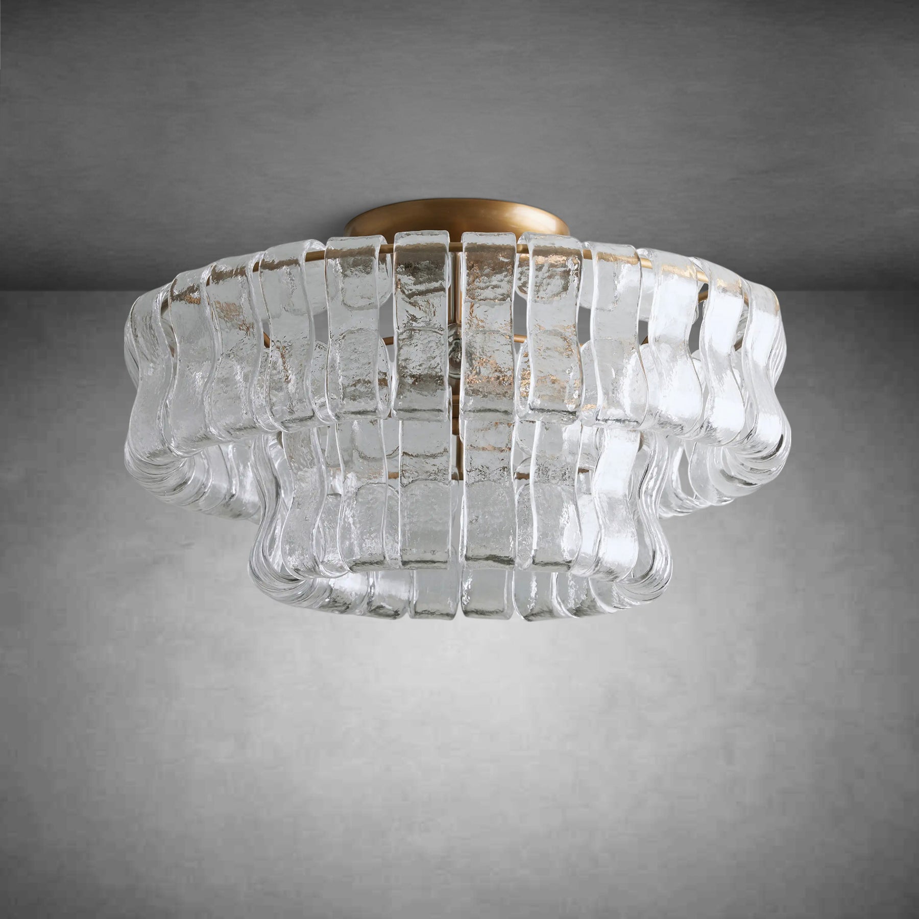 Ghiaccio Modern Glass Flushmount