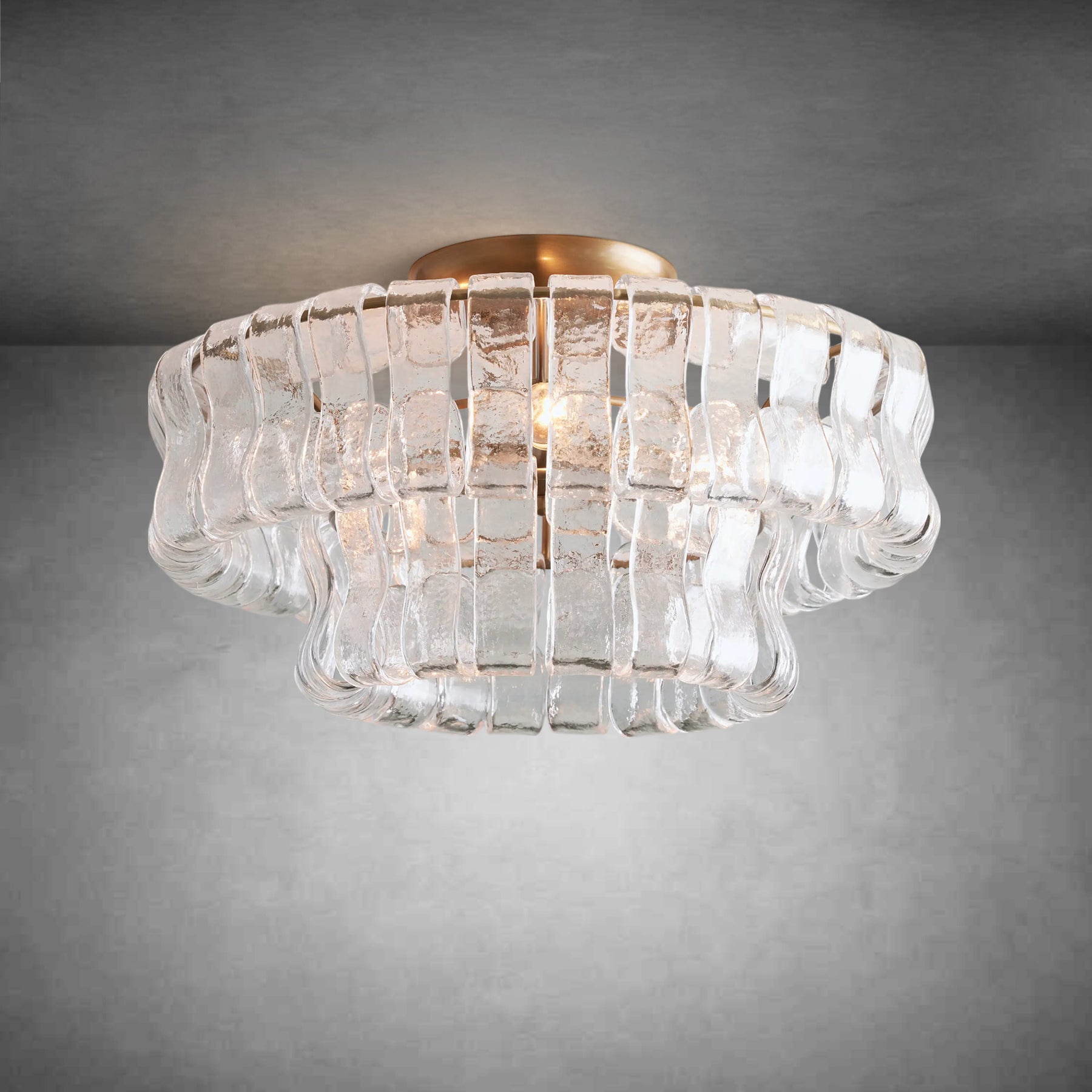 Ghiaccio Modern Glass Flushmount