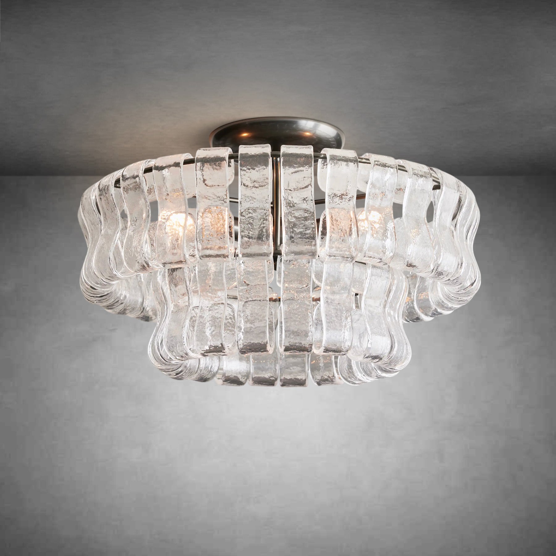 Ghiaccio Modern Glass Flushmount