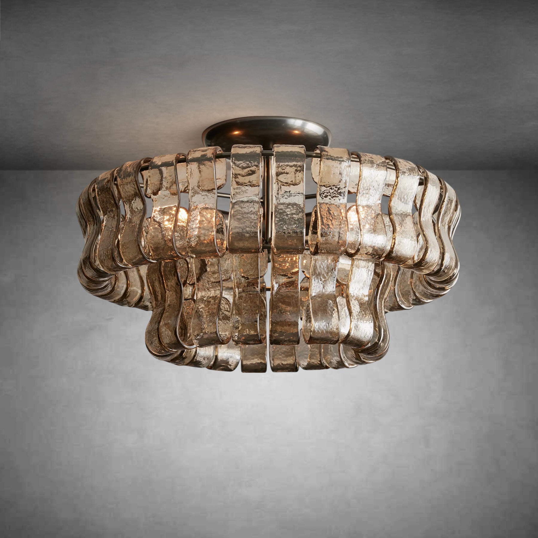 Ghiaccio Modern Glass Flushmount