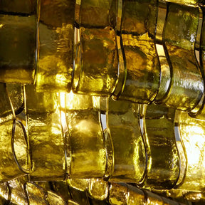 Ghiaccio Glass Oval Chandelier 54''65''-Chandelier-Merlin Lamps-54″ W-Clear-Brass-merlinlamps