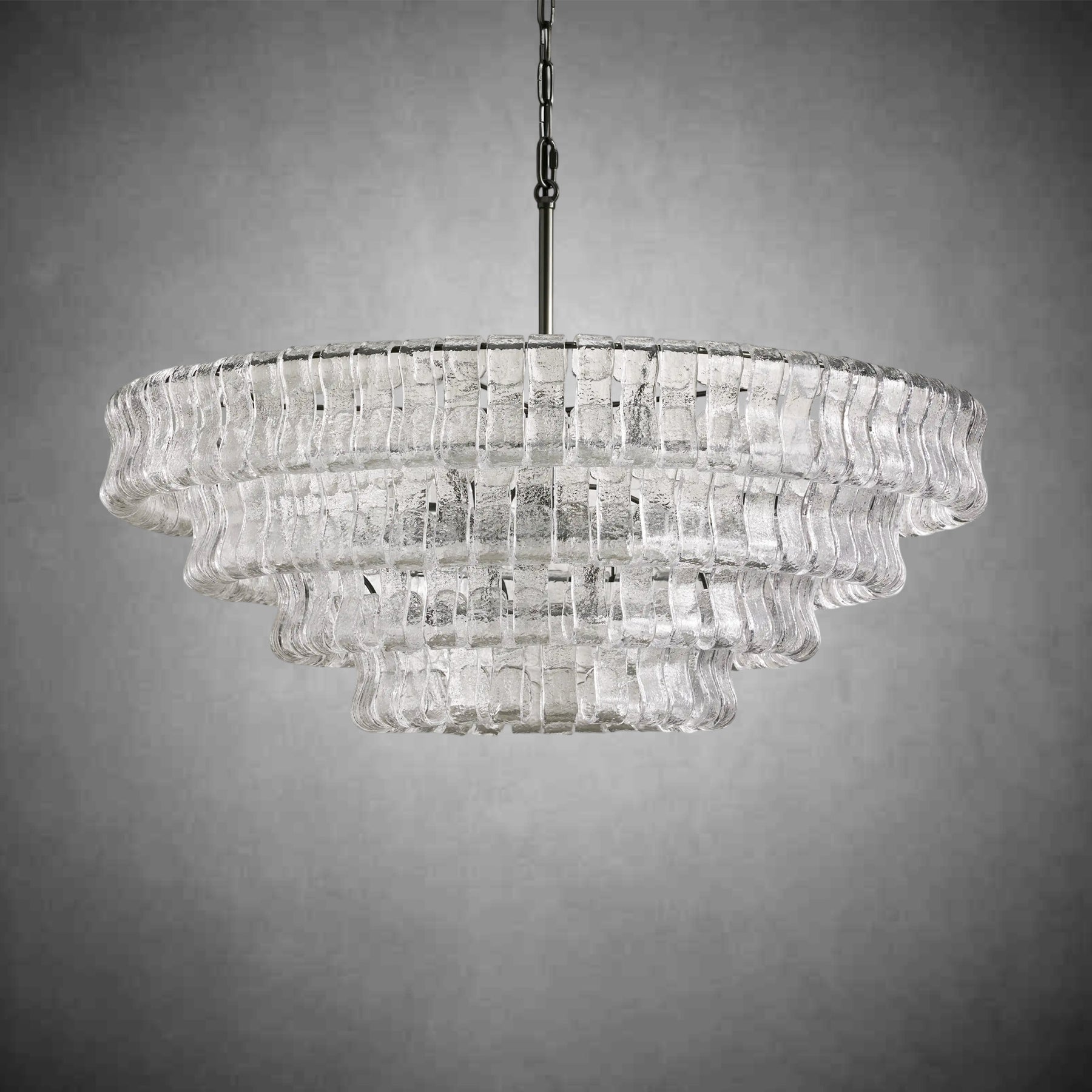 Ghiaccio Round Glass Chandelier