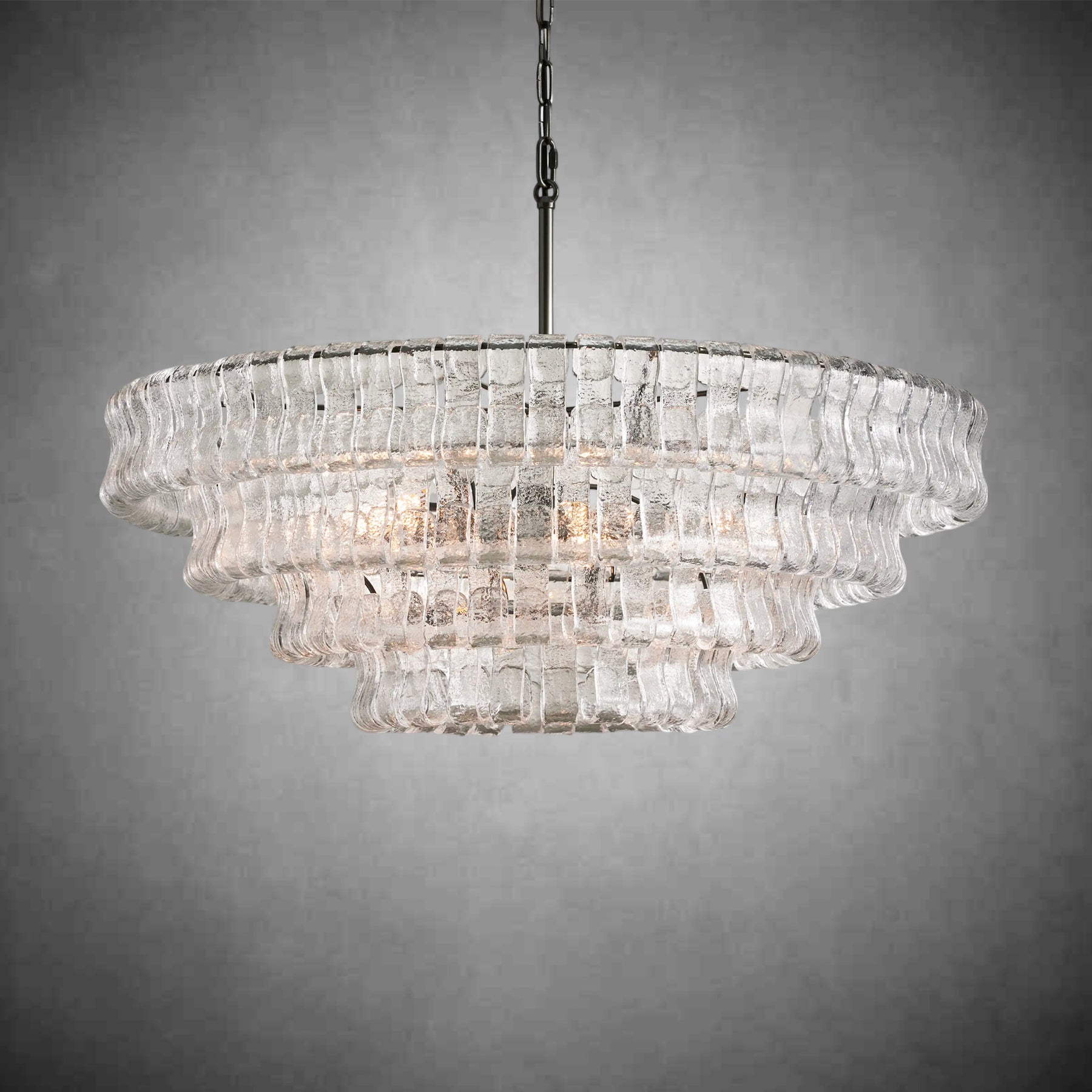Ghiaccio Round Glass Chandelier