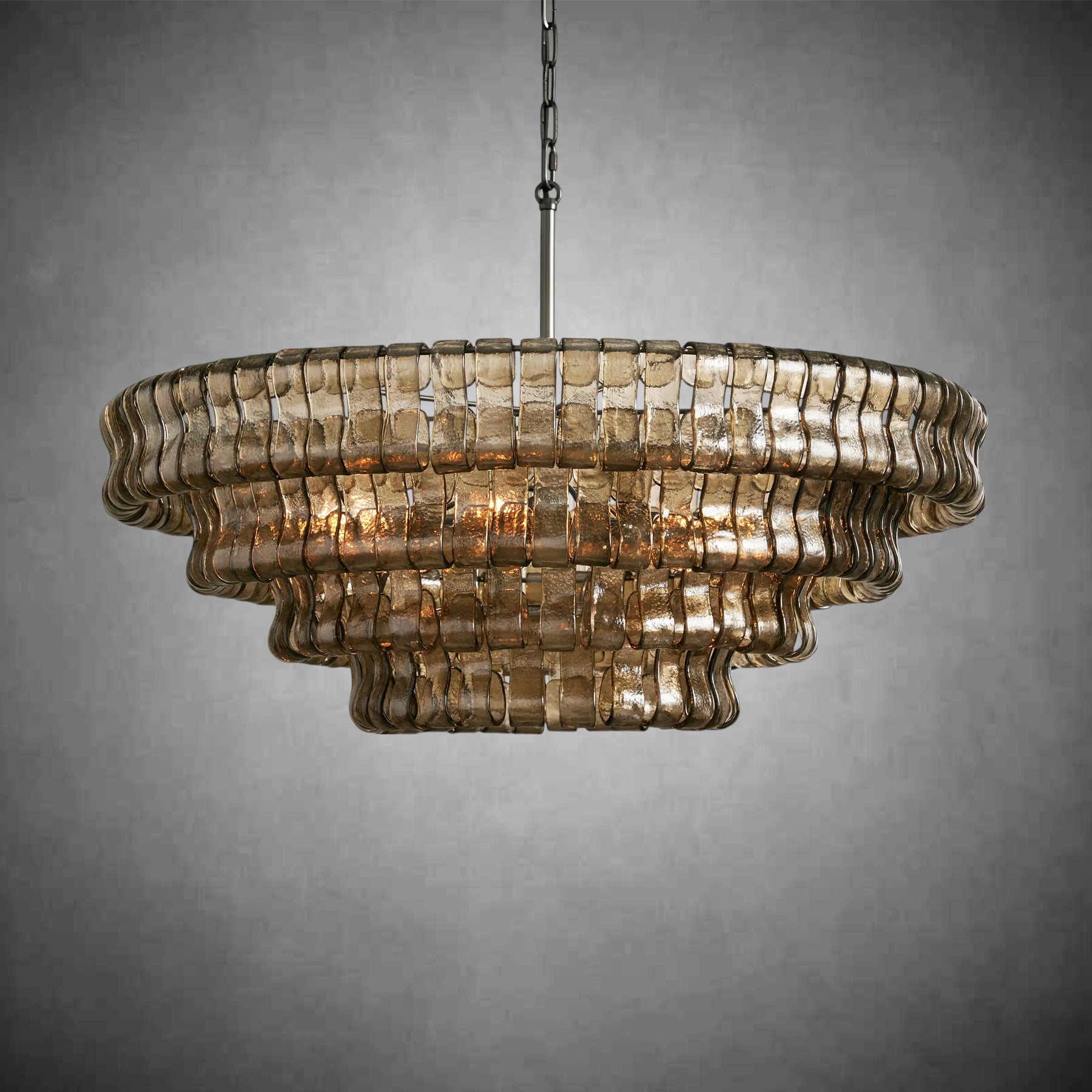 Ghiaccio Round Glass Chandelier