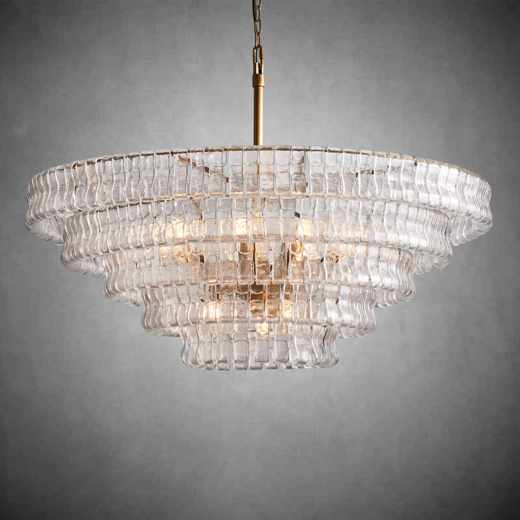 Ghiaccio Round Glass Chandelier