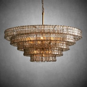 Ghiaccio Round Glass Chandelier