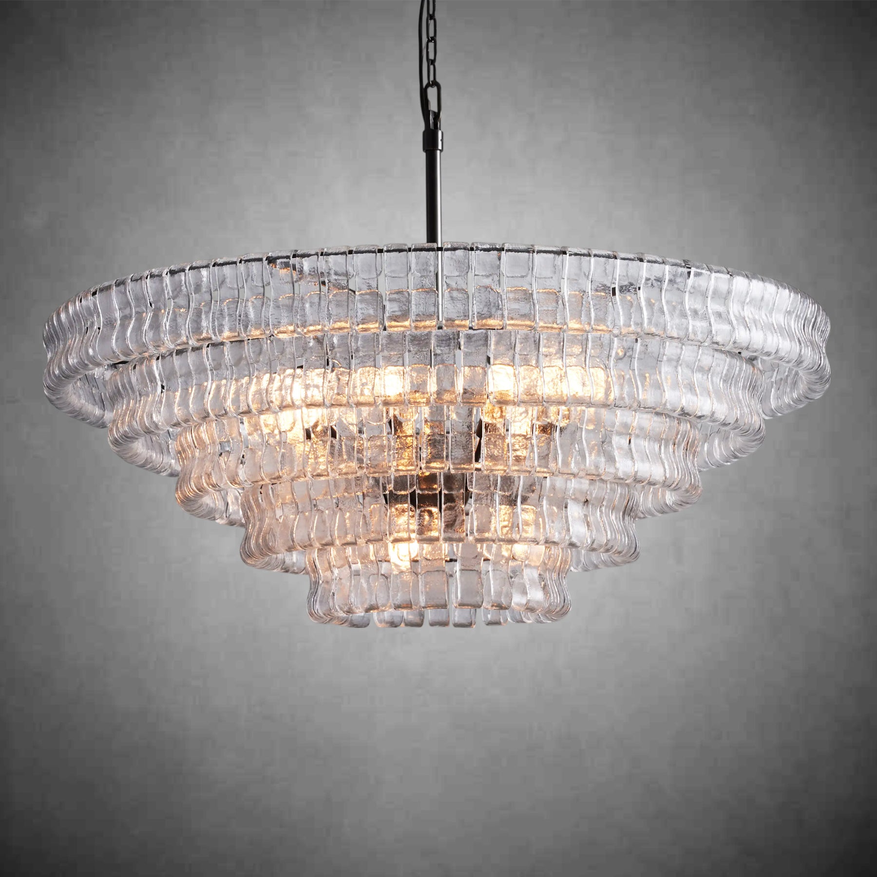 Ghiaccio Round Glass Chandelier