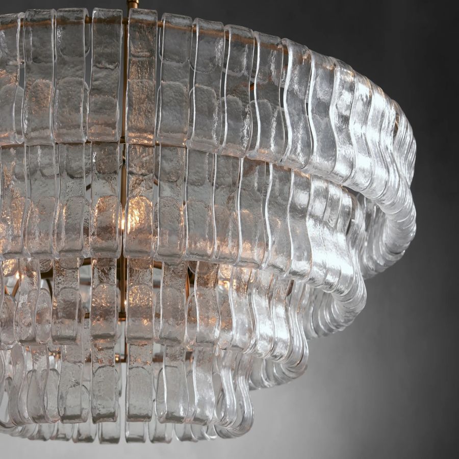 Ghiaccio Round Glass Chandelier