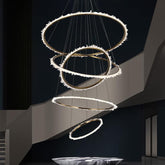 Gina Rock Crystal Multi Rings Chandelier For Staircase