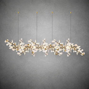 Gingko Leaves Ceramics Spiral Branch Chandelier