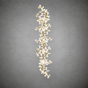 Gingko Leaves Ceramics Spiral Branch Chandelier