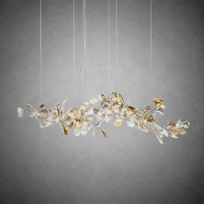 Gingko Leaves Ceramics Spiral Branch Chandelier
