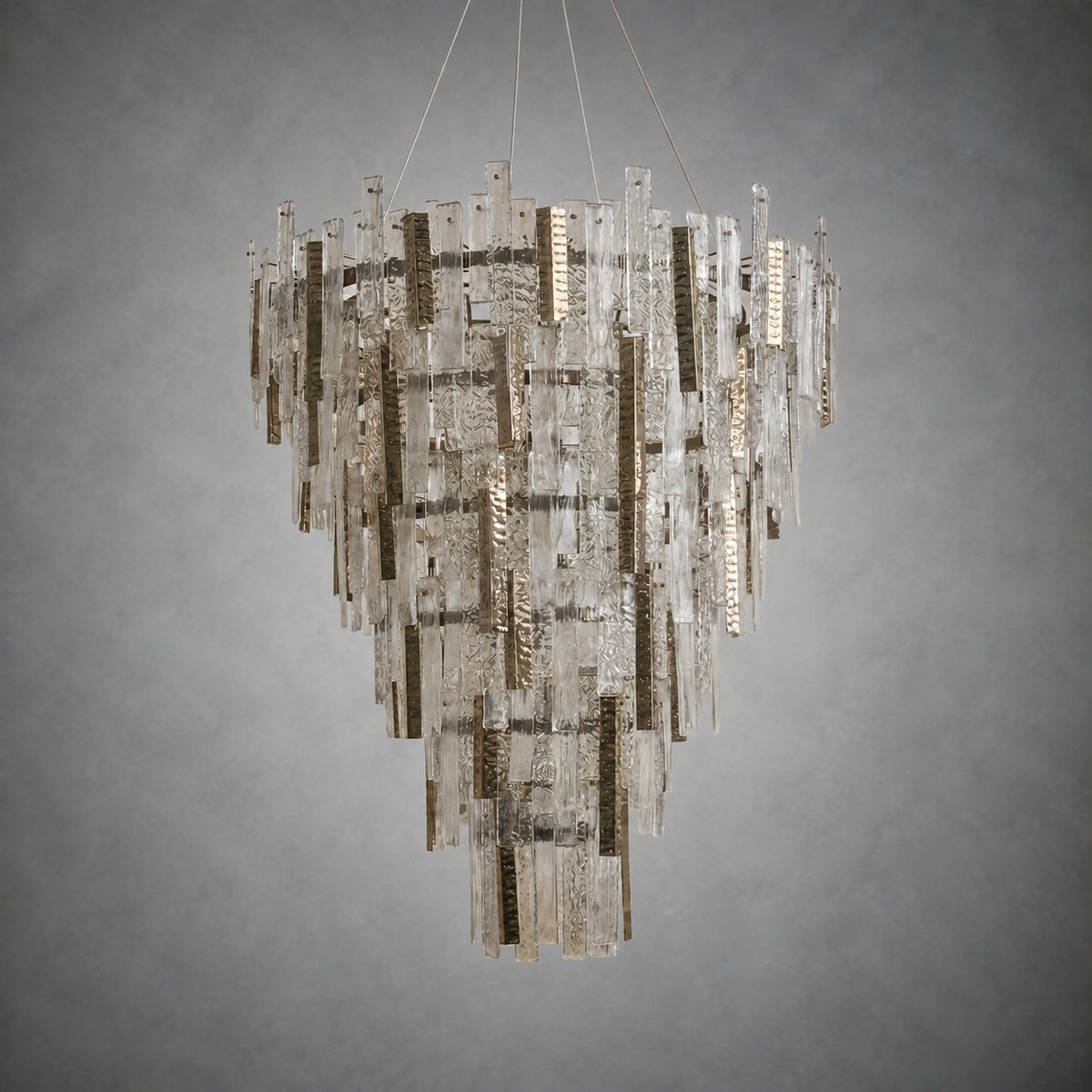 Glacier Textured Glass Round Chandelier