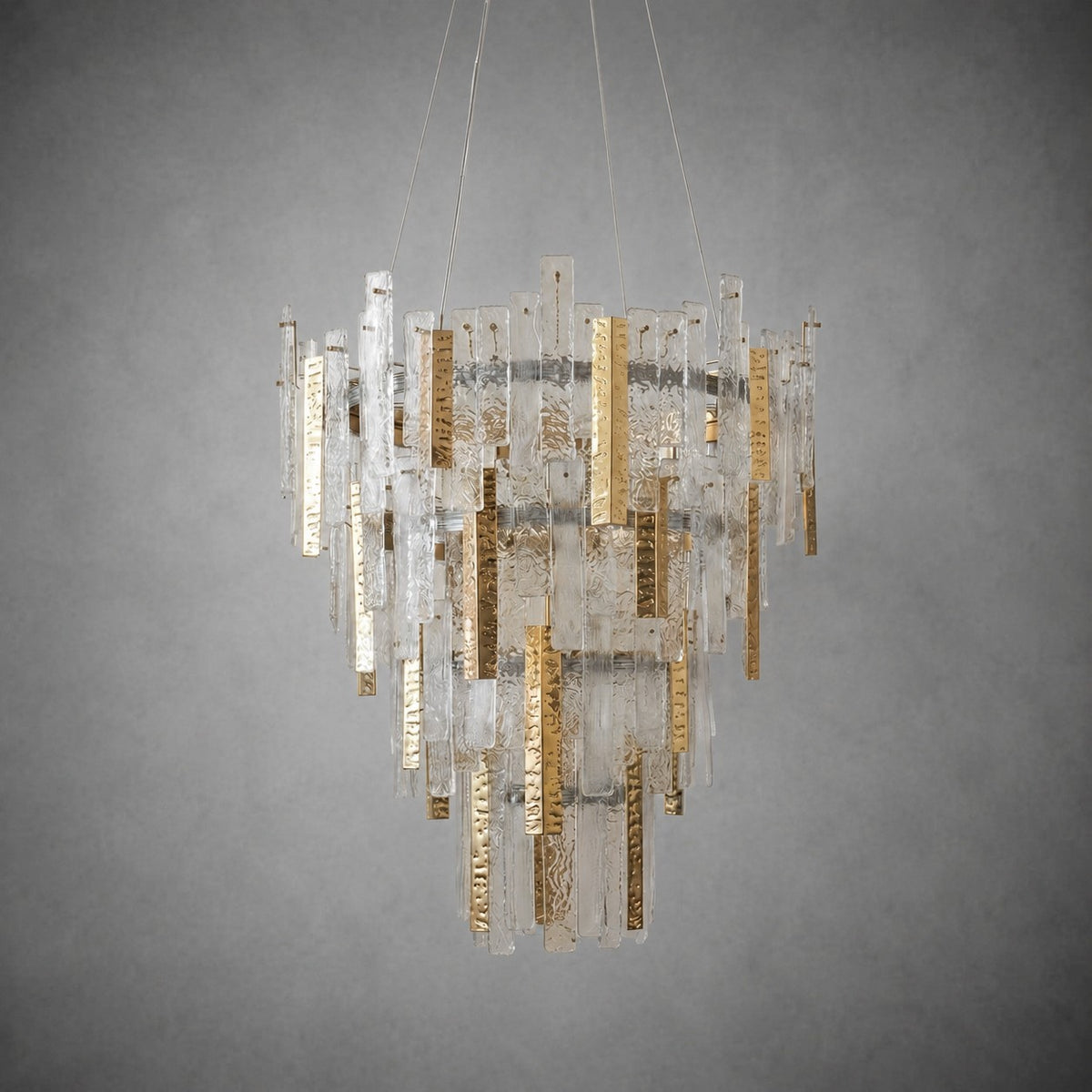 Glacier Textured Glass Round Chandelier