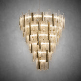 Glacier Textured Glass Round Chandelier