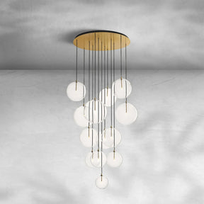 Glass Globe Mobile Cluster Chandelier 28" 44"