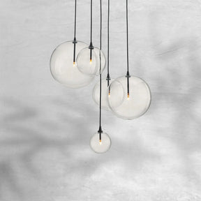 Glass Globe Mobile Cluster Chandelier 28" 44"