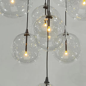 Glass Globe Mobile Cluster Chandelier 28" 44"