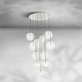 Glass Globe Mobile Cluster Chandelier 28" 44"
