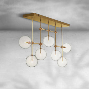 Glass Globe Mobile Linear Chandelier 60" 72"