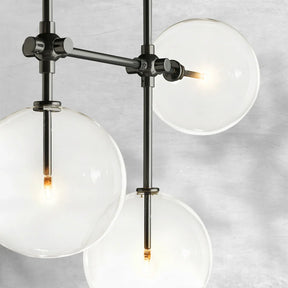 Glass Globe Mobile Linear Chandelier 60" 72"