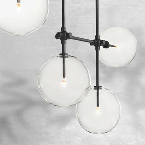 Glass Globe Mobile Linear Chandelier 60" 72"