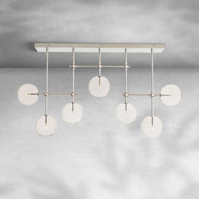 Glass Globe Mobile Linear Chandelier 60" 72"