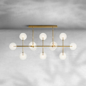 Glass Globe Mobile Linear Chandelier 60" 72"