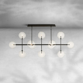 Glass Globe Mobile Linear Chandelier 60" 72"