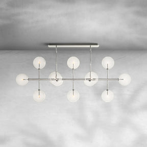 Glass Globe Mobile Linear Chandelier 60" 72"