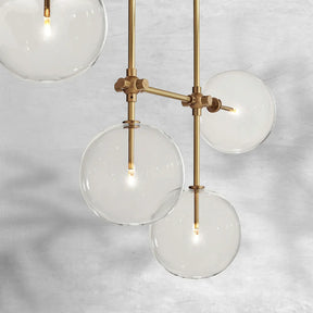 Glass Globe Mobile Linear Chandelier 60" 72"