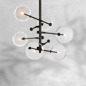 Glass Globe Mobile Six-Arm Chandelier 40"